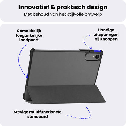 Lenovo Idea Tab Pro Gen 2 Trifold Bookcase Hoes - Grijs