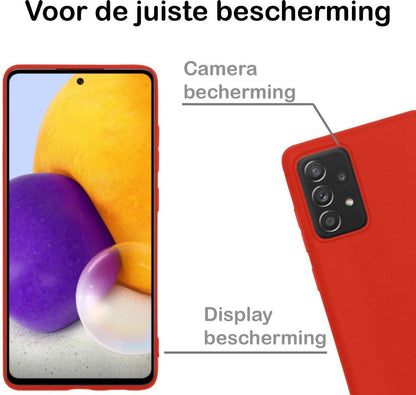 Samsung A72 Hoesje Siliconen Backcover Lichtgewicht - Rood