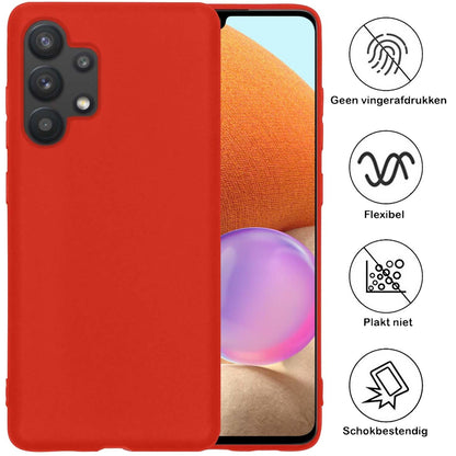 Samsung A32 4G Hoesje Siliconen Backcover Lichtgewicht - Rood