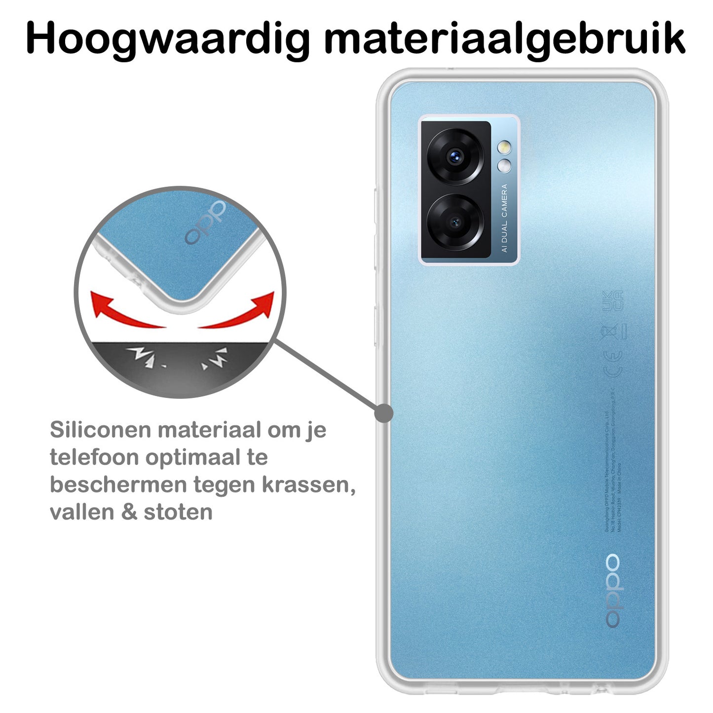 OPPO A77 Hoesje Siliconen - Transparant