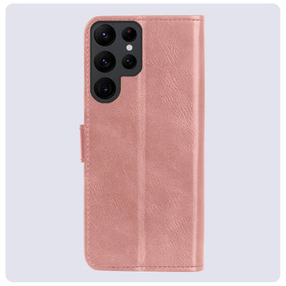 Samsung S24 Ultra Hoesje Bookcase Cover met Kaarthouder - Rosé goud