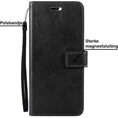 OPPO A17 Hoesje Bookcase Cover met Kaarthouder - Zwart