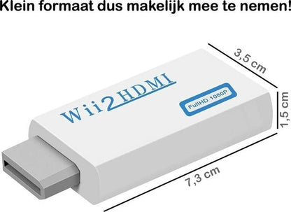 Wii naar HDMI Adapter Converter 1080p Full HD Kwaliteit - Wit