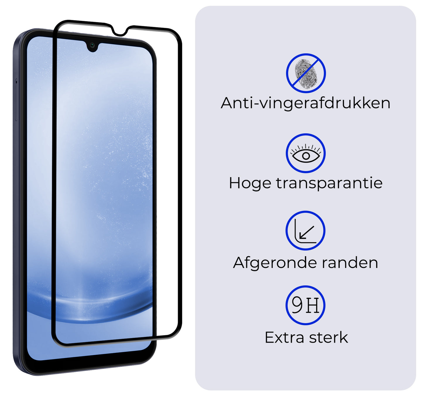 Samsung A25 Screenprotector Full Cover Tempered Glass