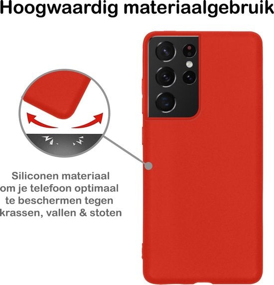 Samsung S21 Ultra Hoesje Siliconen - Rood