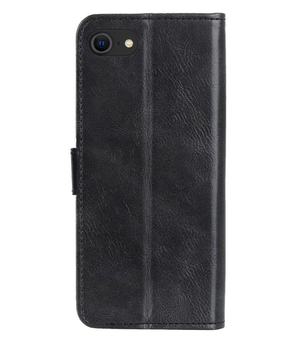 iPhone SE 2022 Hoesje Bookcase Cover met Kaarthouder - Zwart