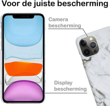 iPhone 11 Pro Hoesje Marmer Hard Case Cover - Wit