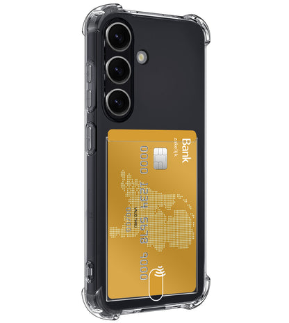 Samsung S23 FE Hoesje Kaarthouder Backcover Shockproof - Transparant