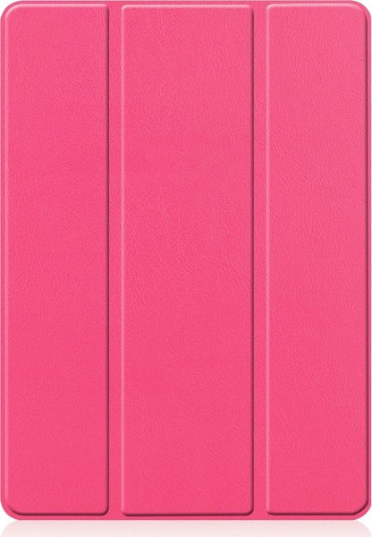 iPad 10.2 2019 Trifold Bookcase Hoes met Penhouder voor Apple Pen - Donkerroze