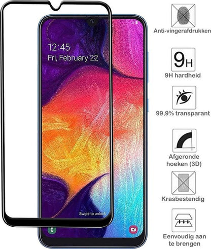 Samsung A20e Screenprotector Full Cover Tempered Glass