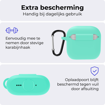 AirPods 4 Hoesje Siliconen Krasbestendig - Turquoise