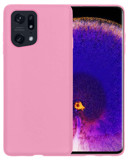 OPPO Find X5 Pro Hoesje Siliconen Backcover Lichtgewicht - Lichtroze