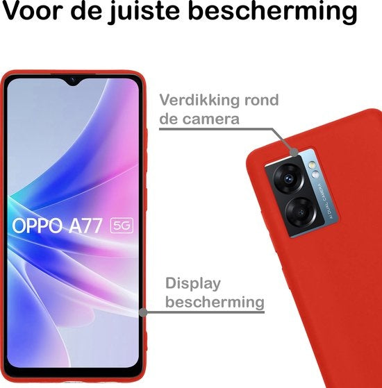 OPPO A77 Hoesje Siliconen - Rood