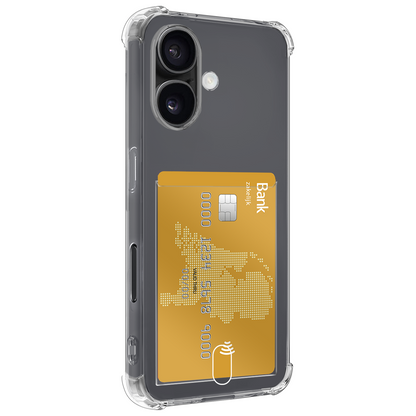 iPhone 17 Hoesje Kaarthouder Backcover Shockproof - Transparant