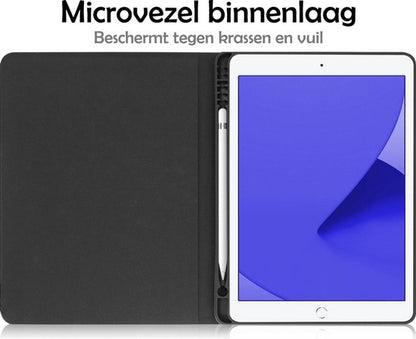 iPad 10.2 2020 Trifold Bookcase Luxe Hoes - Lichtblauw