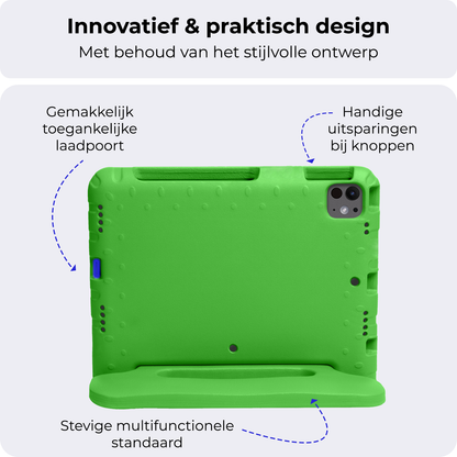 iPad Pro 2024 (11 inch) Kinderhoes Shockabsorberend Foam - Groen