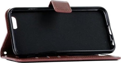 iPhone 5/5s/5SE Hoesje Bookcase Cover met Kaarthouder - Bruin