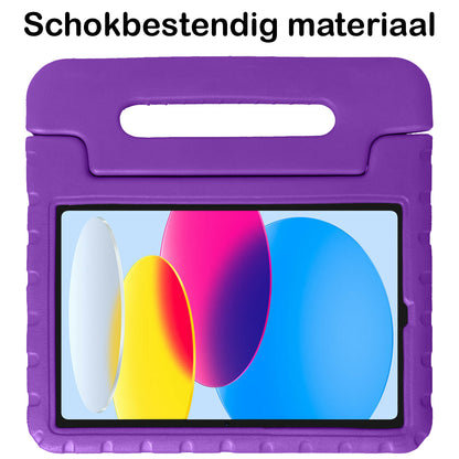 iPad 2022 / 2025 (A16 ) Kinderhoes Shockabsorberend Foam - Paars