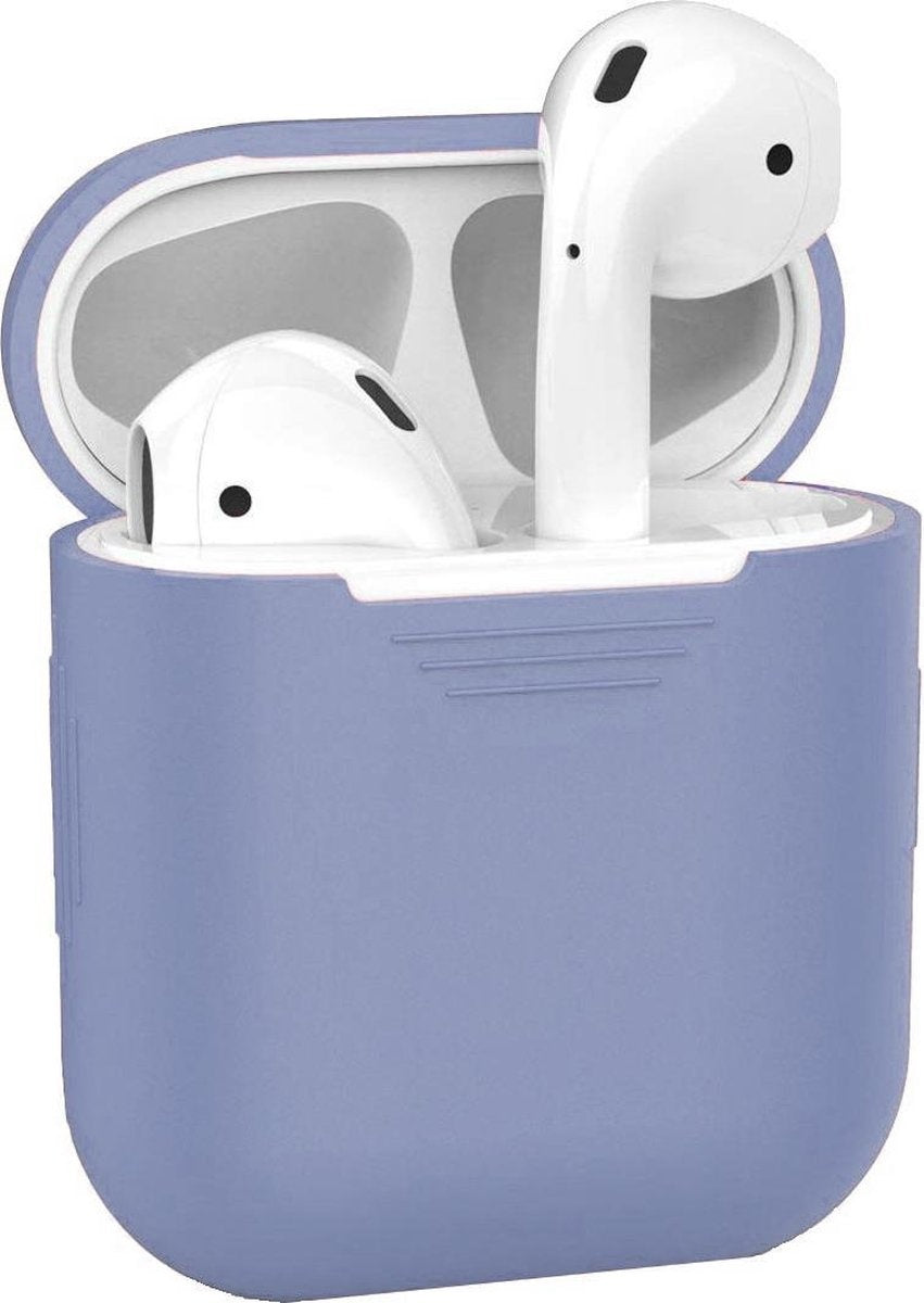 AirPods 2 Hoesje Siliconen met Clip - Lila