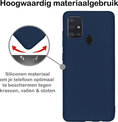Samsung A21s Hoesje Siliconen Backcover Lichtgewicht - Donkerblauw