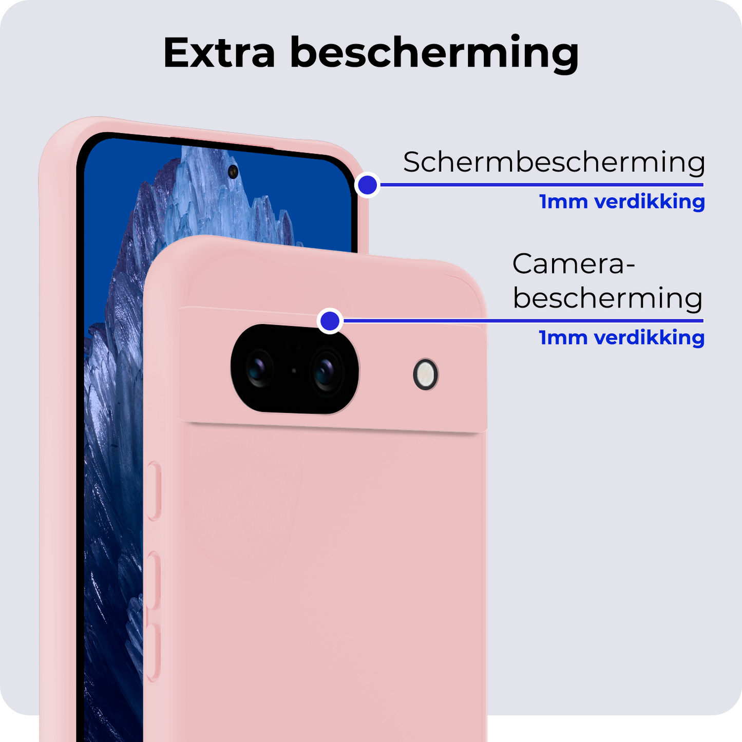 Google Pixel 8a Hoesje Siliconen - Lichtroze