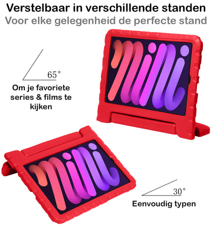 iPad Mini 6 Hoesje Kids Cover Bumper - Rood