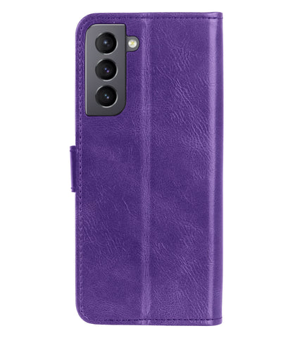 Samsung S21 FE Hoesje Bookcase Cover met Kaarthouder - Paars