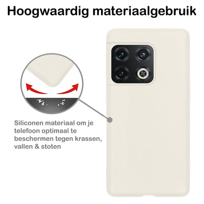 OnePlus 10 Pro Hoesje Siliconen Backcover Lichtgewicht - Wit