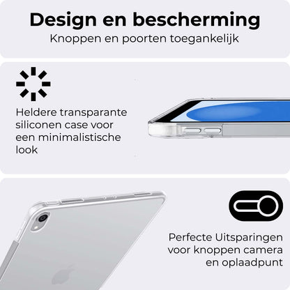 iPad 2022 / 2025 (A16 ) Hoesje Siliconen Backcover Lichtgewicht - Transparant