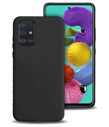 Samsung A51 Hoesje Siliconen Backcover Lichtgewicht - Zwart