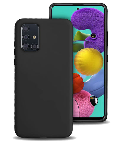Samsung A51 Hoesje Siliconen Backcover Lichtgewicht - Zwart