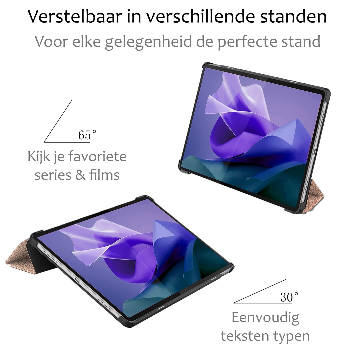 Lenovo Tab P12 Hoesje Book Case Met Lenovo Pen Uitsparing - Rosðð goud