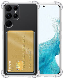 Samsung S22 Ultra Hoesje Kaarthouder Backcover Shockproof - Transparant