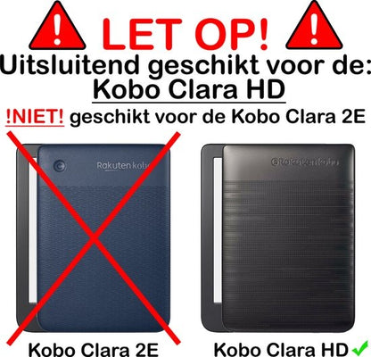 Kobo Clara HD Bookcase Hoes Shockabsorberend - Zwart