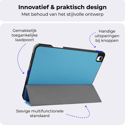 iPad Air 2024 / 2025 (11 inch) Trifold Bookcase Hoes met Penhouder voor Apple Pen - Lichtblauw