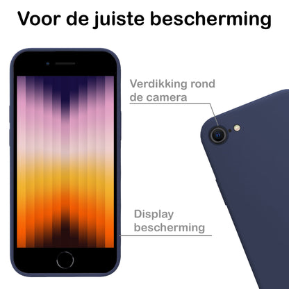 iPhone SE 2022 Hoesje Siliconen Backcover Lichtgewicht - Donkerblauw