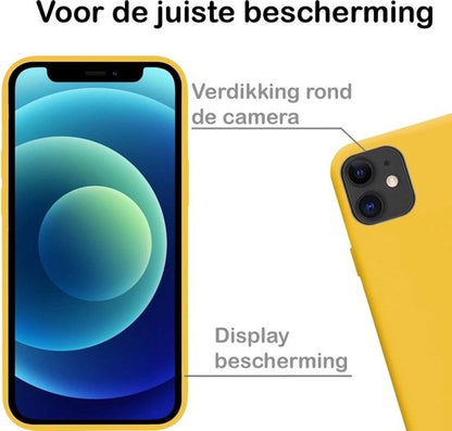 iPhone 12 Hoesje Siliconen Backcover Lichtgewicht - Geel