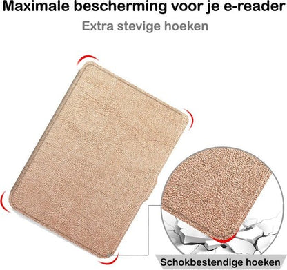 Kobo Clara HD Bookcase Hoes Shockabsorberend - Rosé Goud