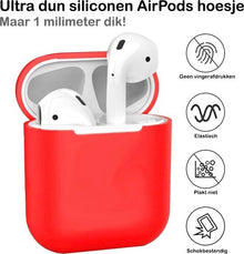 AirPods 1 Hoesje Siliconen Lichtgewicht - Rood