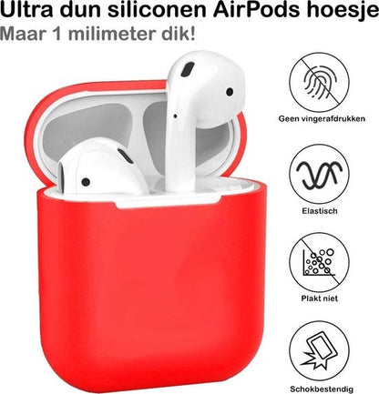 AirPods 1 Hoesje Siliconen Lichtgewicht - Rood