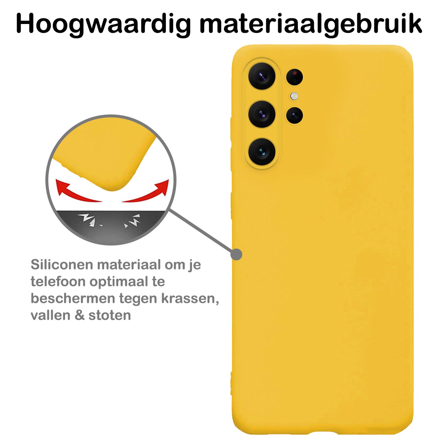 Samsung S23 Ultra Hoesje Siliconen - Geel