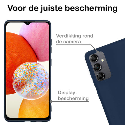 Samsung A14 Hoesje Siliconen Backcover Lichtgewicht - Donkerblauw