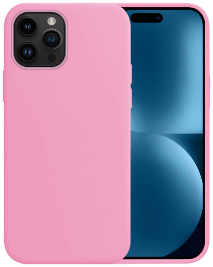iPhone 15 Pro Hoesje Siliconen Backcover Lichtgewicht - Lichtroze