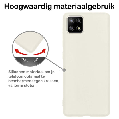 Samsung A22 4G Hoesje Siliconen Backcover Lichtgewicht - Wit