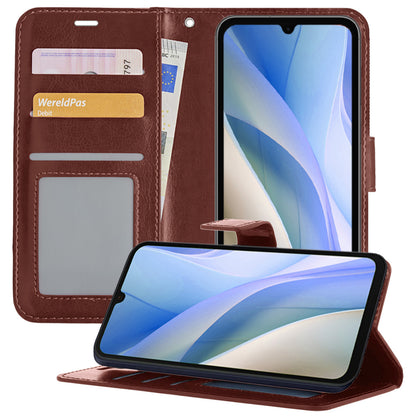 Samsung A15 Hoesje Book Case Kunstleer - Bruin