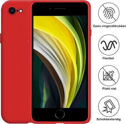 iPhone SE 2020 Hoesje Siliconen Backcover Lichtgewicht - Rood