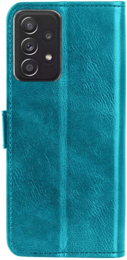 Samsung A72 5G Hoesje Bookcase Cover met Kaarthouder - Turquoise