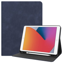 iPad 10.2 2021 Trifold Bookcase Luxe Hoes - Donkerblauw