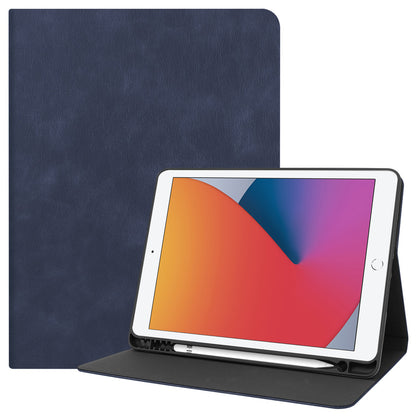 iPad 10.2 2021 Trifold Bookcase Luxe Hoes - Donkerblauw