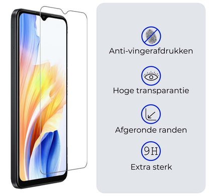 OPPO A18 Screenprotector Gehard Glas - Anti-kras